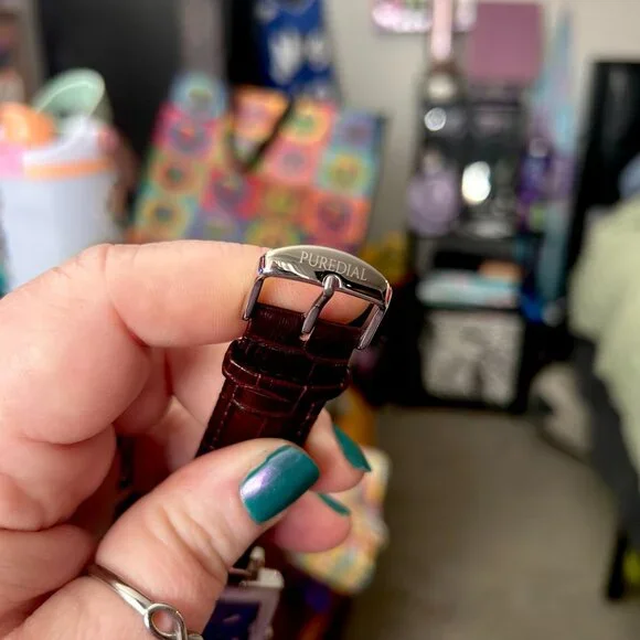 Japanese PureDial Square Legacy in Sapphire Blue and Silver with Leather Strap - Picture 9 of 15